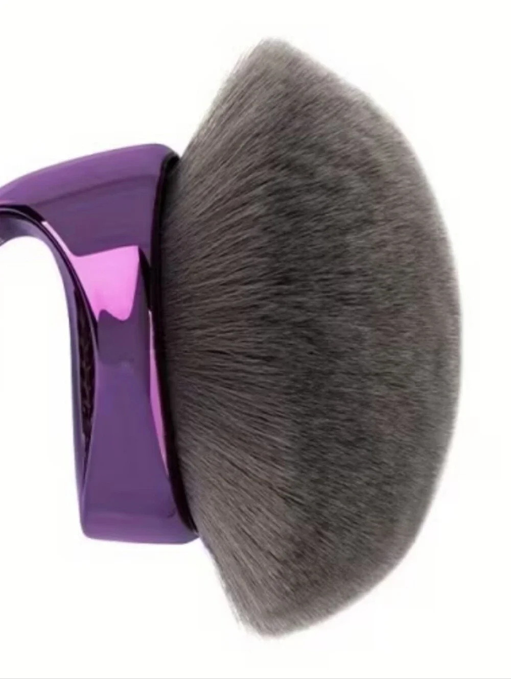 Professional Large Purple Handheld Makeup Brush with Gray Bristles
